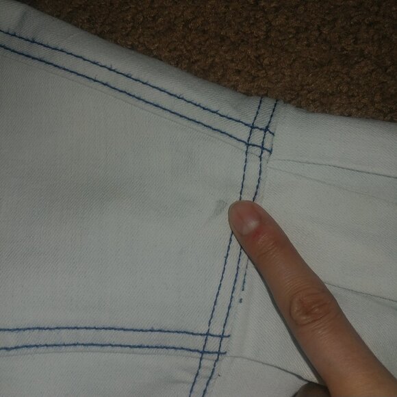 INC International Concepts: 2-Tone Crop Denim Jacket W/Balloon Sleeves - Size S - Picture 9 of 9